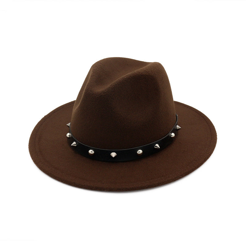 New Style Rivet Accessories Top Hat For Men and Women Woolen Hats -   - anassiri.com