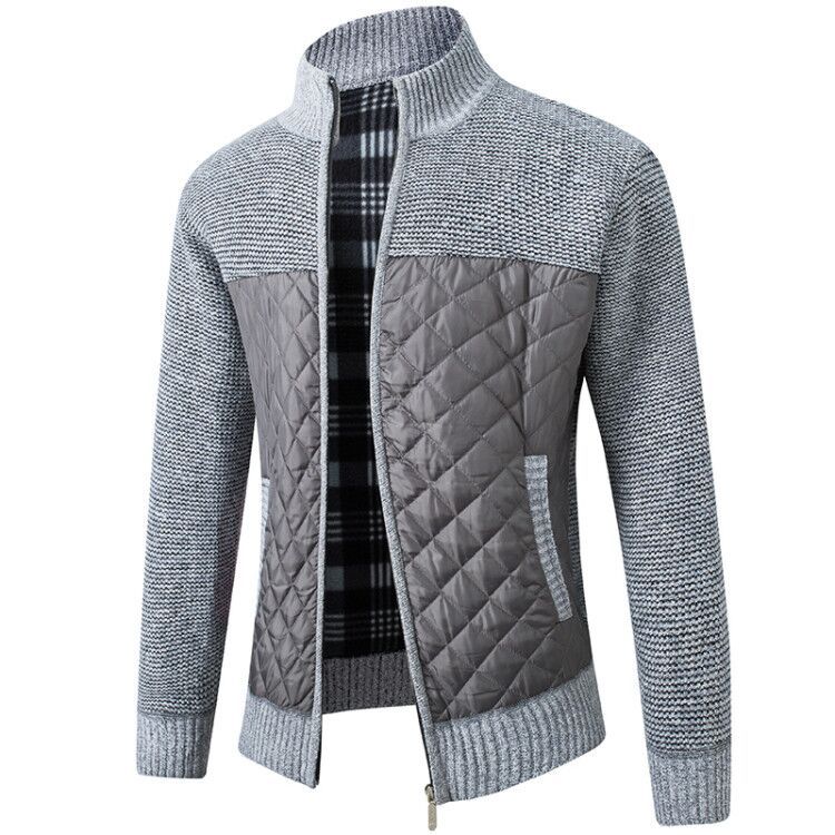 Color Blocking Padded Warm Long Sleeved Sweater Men's Jacket Top -  Montant hommes - anassiri.com