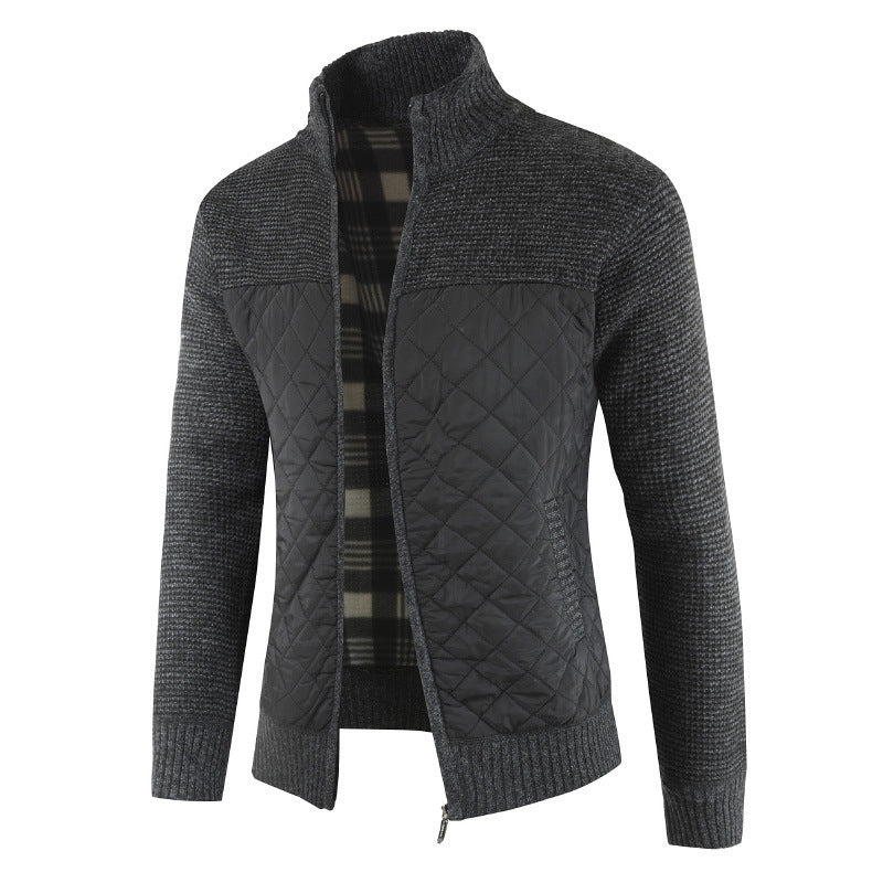 Color Blocking Padded Warm Long Sleeved Sweater Men's Jacket Top -  Montant hommes - anassiri.com