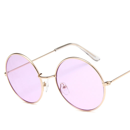 Lunettesx De Soleil Retro Pour Femmes, Effet Miroir, Style Rond Rose, Styliste De Marque, Alliage Pour Femmes, 2019