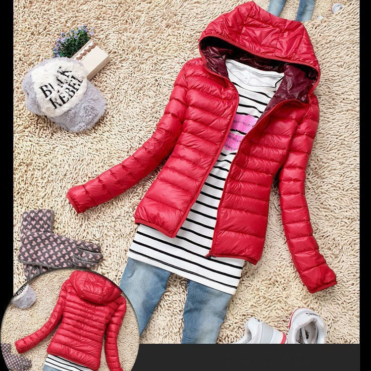 Women's Fashion New Slim Hooded Thin Down Jacket -  Jacket Women - anassiri.com