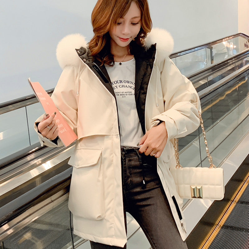 Fashion Hooded Faux Fur Collar Women's