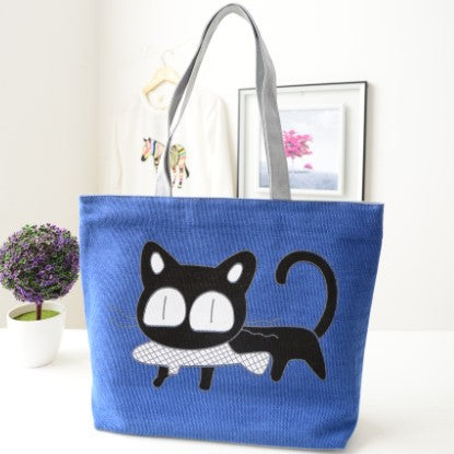 Cat Canvas Shoulder Bag -   - anassiri.com