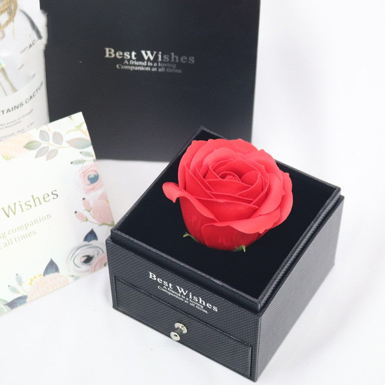 Single Acrylic Jewelry Packaging Box Necklace Ring Eternity Flower Box