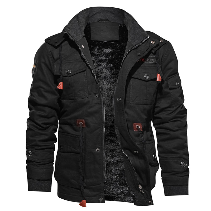 Men Winter Fleece Jacket Warm Hooded Coat Thermal Thick Outerwear Male Military Jacket -  Montant hommes - anassiri.com