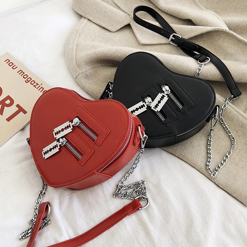 Creative Heart Chain Pu Small Satchel