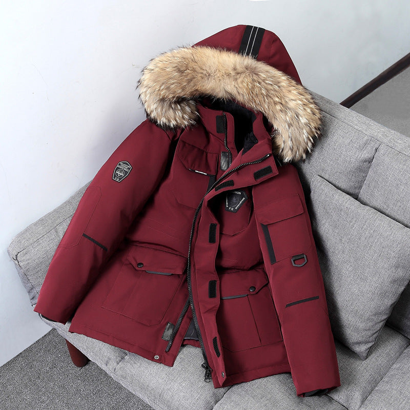 Winter Fur Hooded Down Jacket Men's -  Jacket Women - anassiri.com