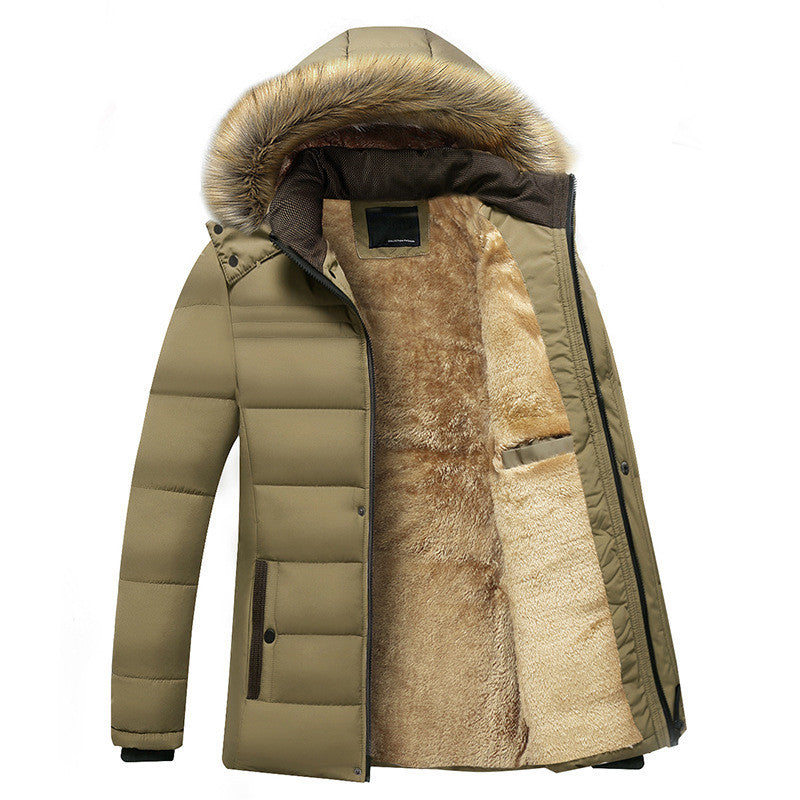 Men's Cotton-padded Jacket Plus Velvet Thick Cotton-padded Jacket Autumn And Winter