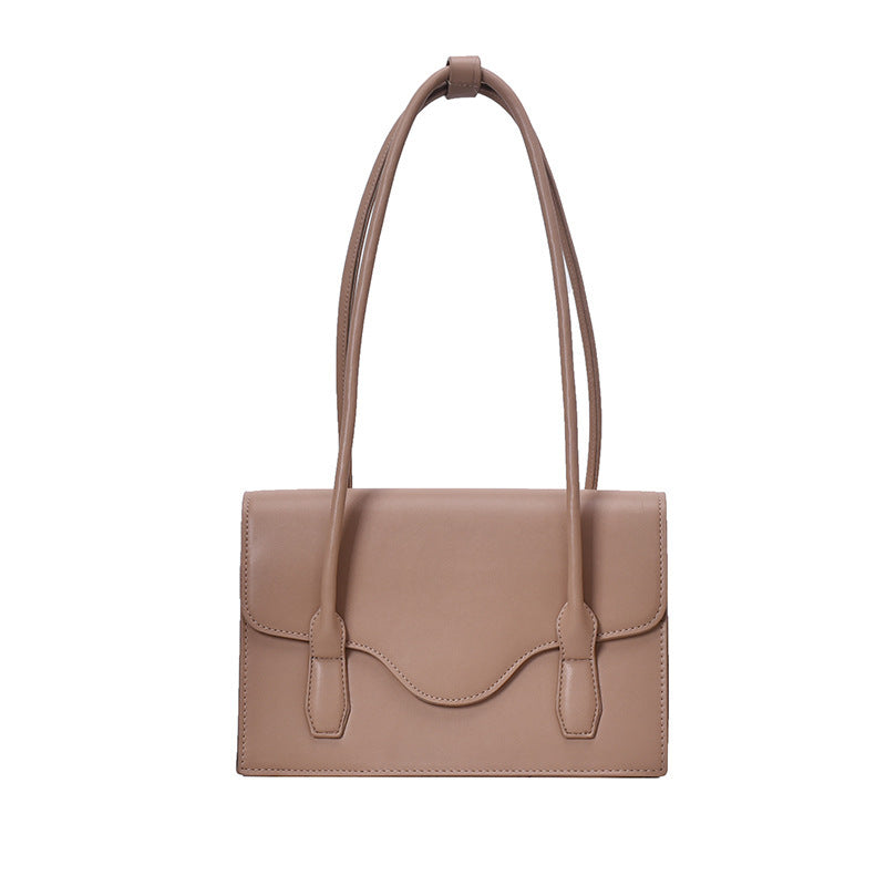 Pure color soft shoulder bag