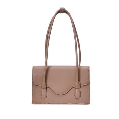 Pure color soft shoulder bag