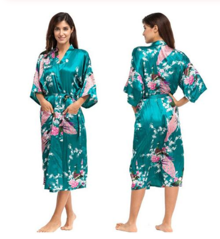 Satin Robes for Brides Wedding Robe Sleepwear Silk -   - anassiri.com