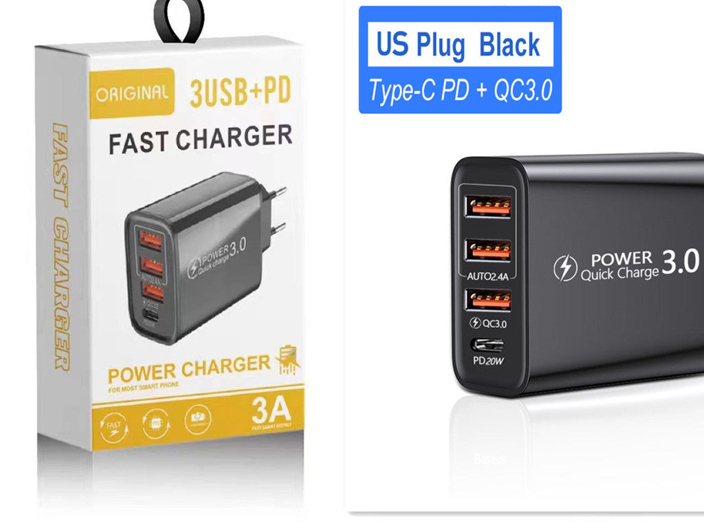 Travel Charger 3USB Type-C Charging Head