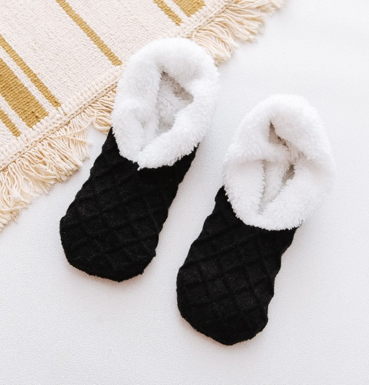 Autumn And Winter Lamb Fleece Solid Color Floor Socks