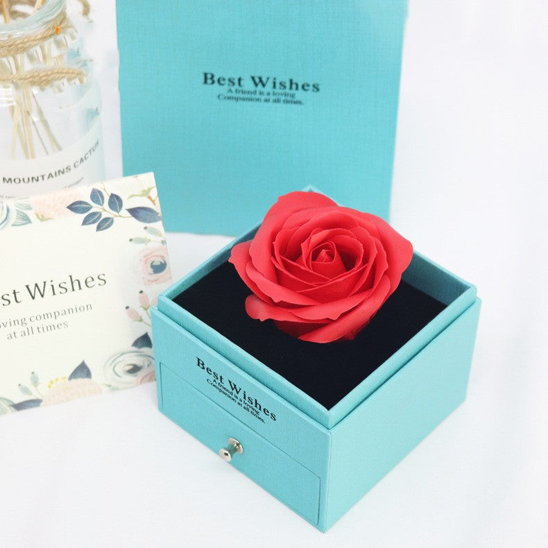 Single Acrylic Jewelry Packaging Box Necklace Ring Eternity Flower Box