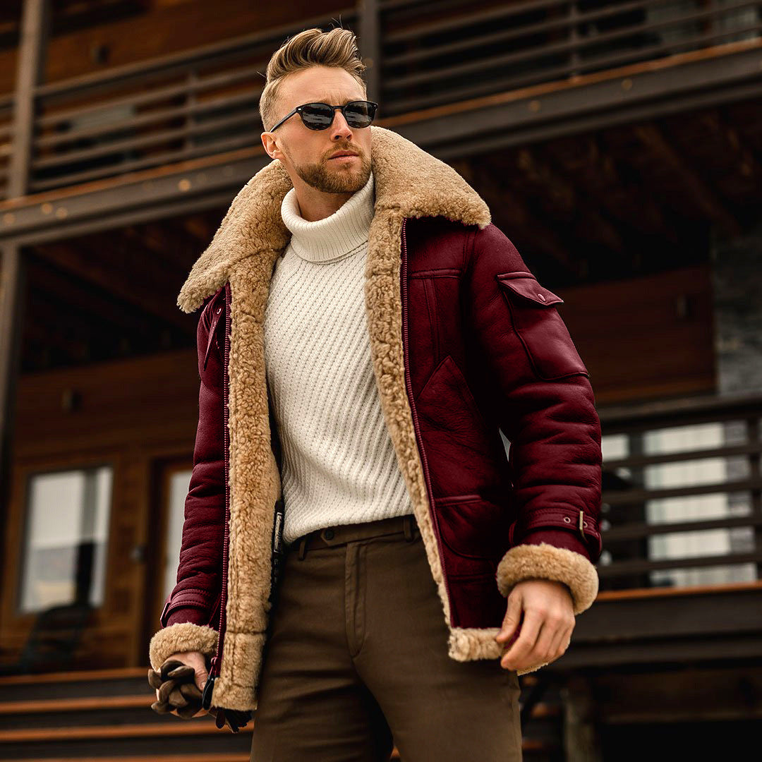 Men's Jacket Fur One Winter Coat Thicker Hair -  Montant hommes - anassiri.com