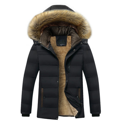 Men's Cotton-padded Jacket Plus Velvet Thick Cotton-padded Jacket Autumn And Winter