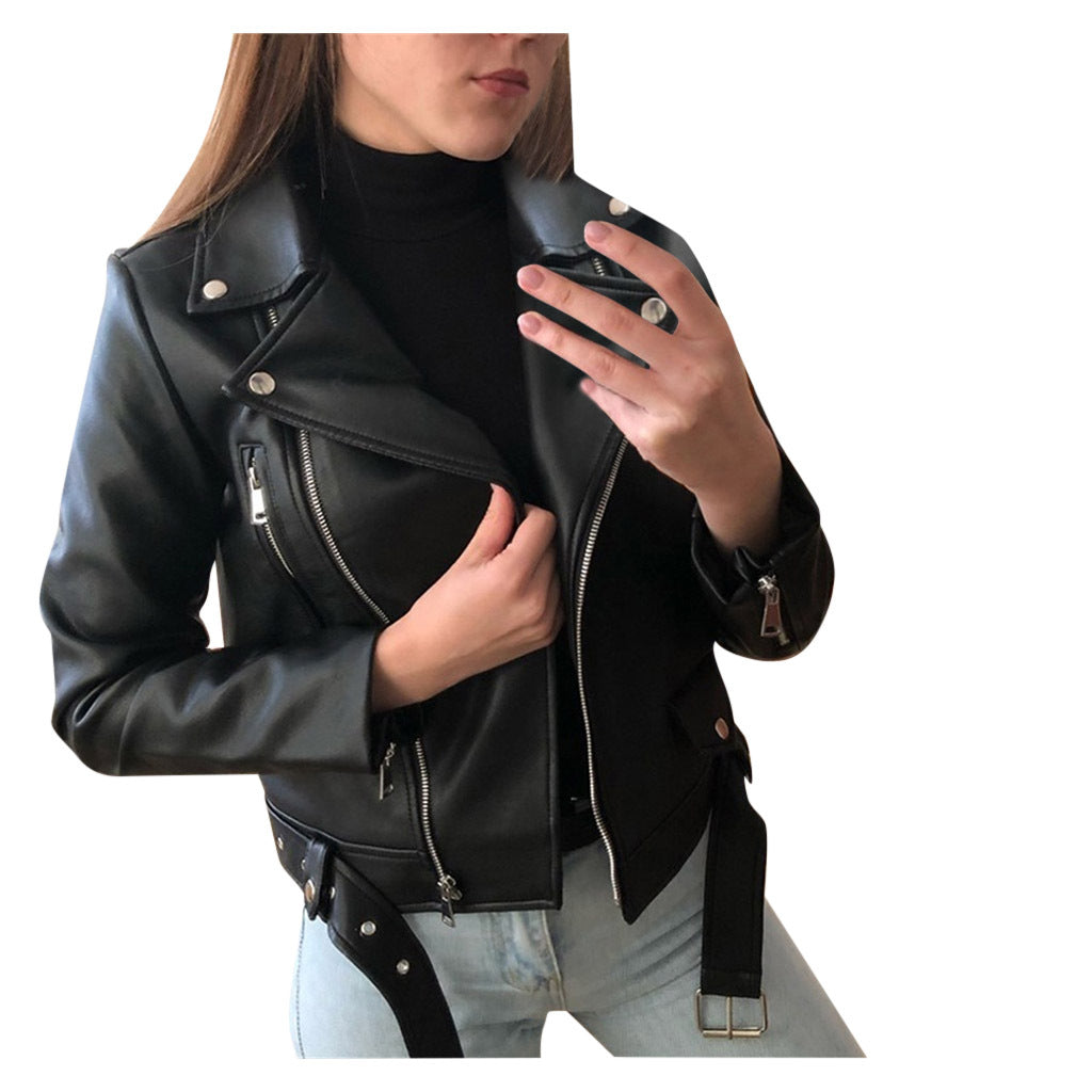 Skinny slim leather jacket motorcycle suit -  vêtement - anassiri.com