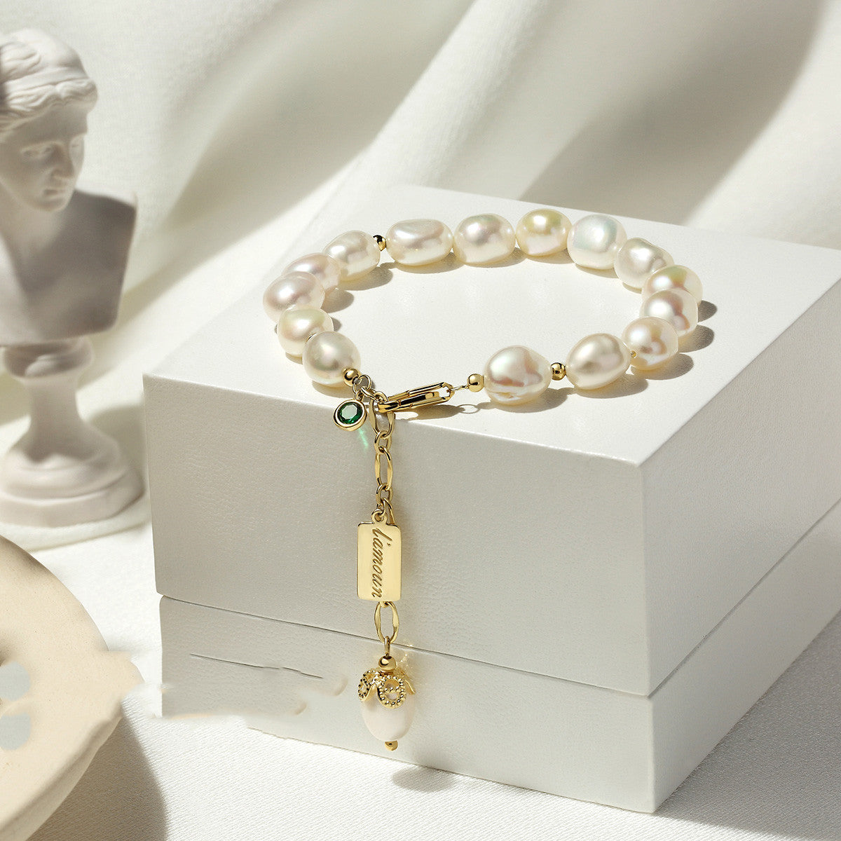 Natural Zircon Pearl Bracelet Luxury Jewelry -   - anassiri.com