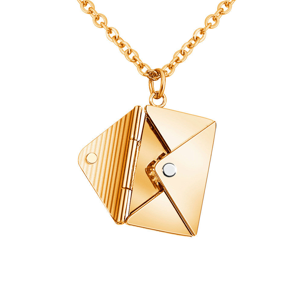 Fashion Jewelry Envelop Necklace Women Lover Letter Pendant Best Gifts For Girlfriend