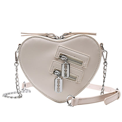 Creative Heart Chain Pu Small Satchel