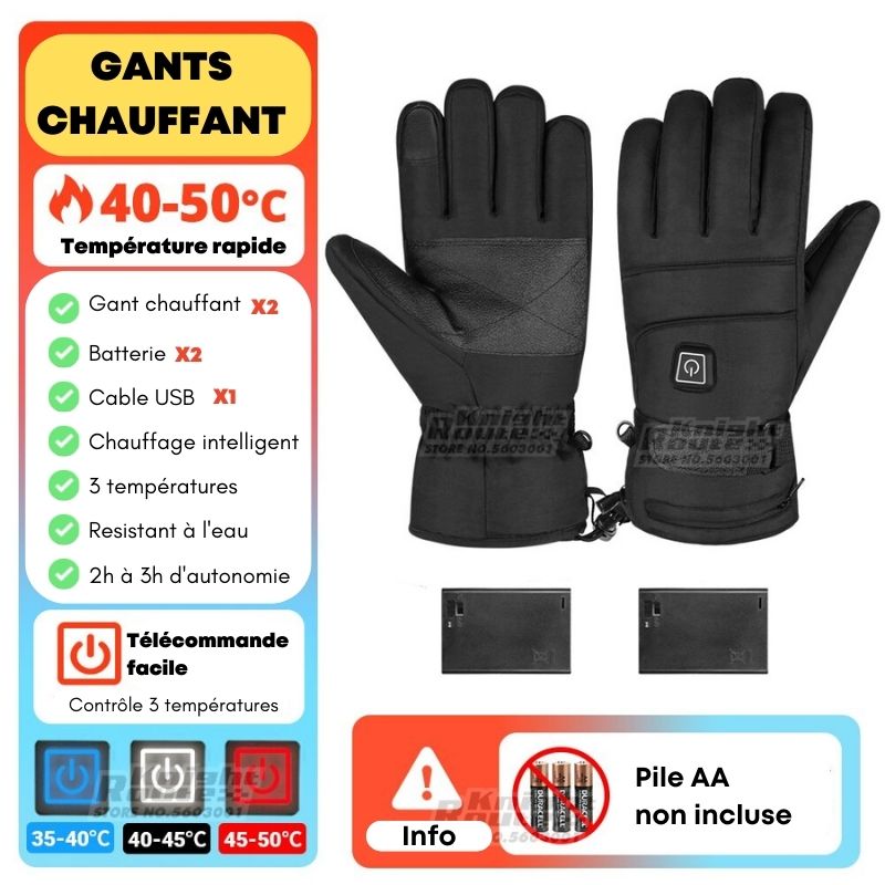 Gants chauffants vélo/moto