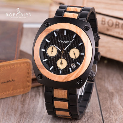 Wood Watch Men Stopwatches Handmade Relogio Masculino