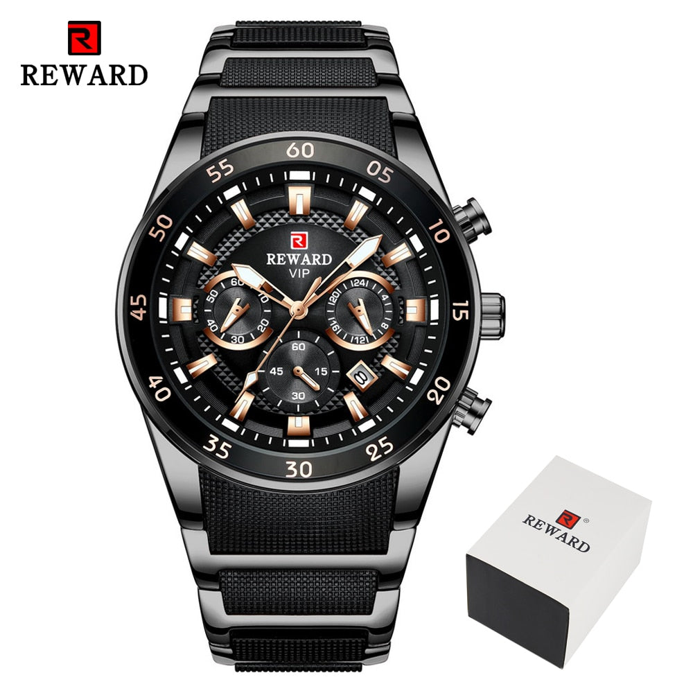 REWARD Brand Mens Watches Luxury  Waterproof