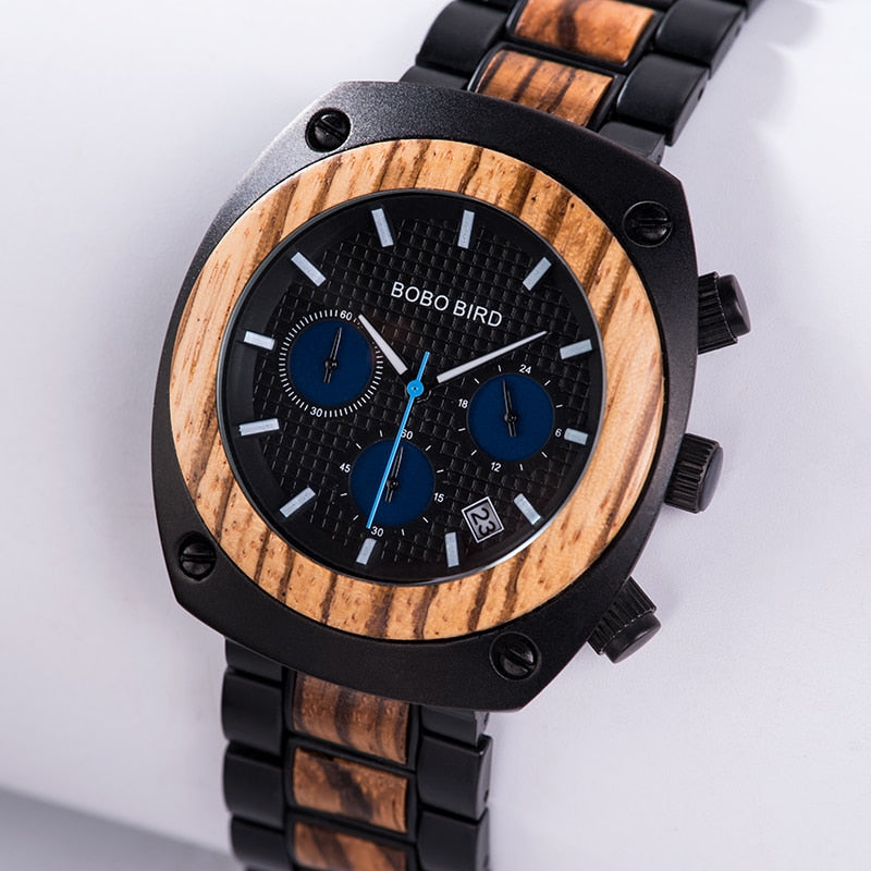 Wood Watch Men Stopwatches Handmade Relogio Masculino