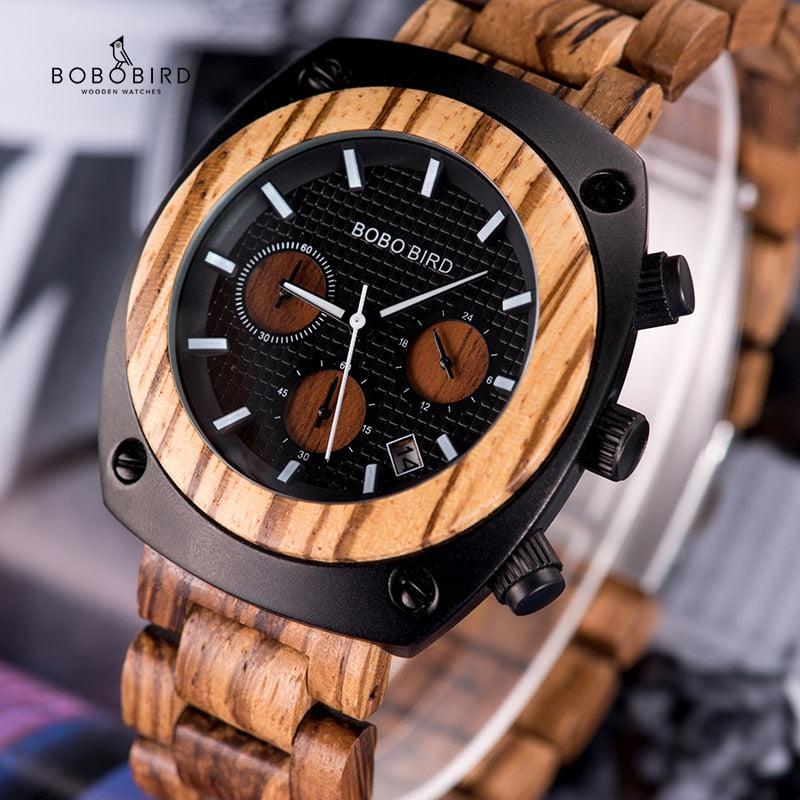 Wood Watch Men Stopwatches Handmade Relogio Masculino