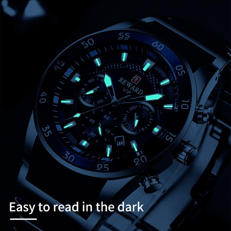 REWARD Brand Mens Watches Luxury  Waterproof