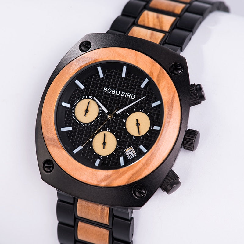 Wood Watch Men Stopwatches Handmade Relogio Masculino -   - anassiri.com