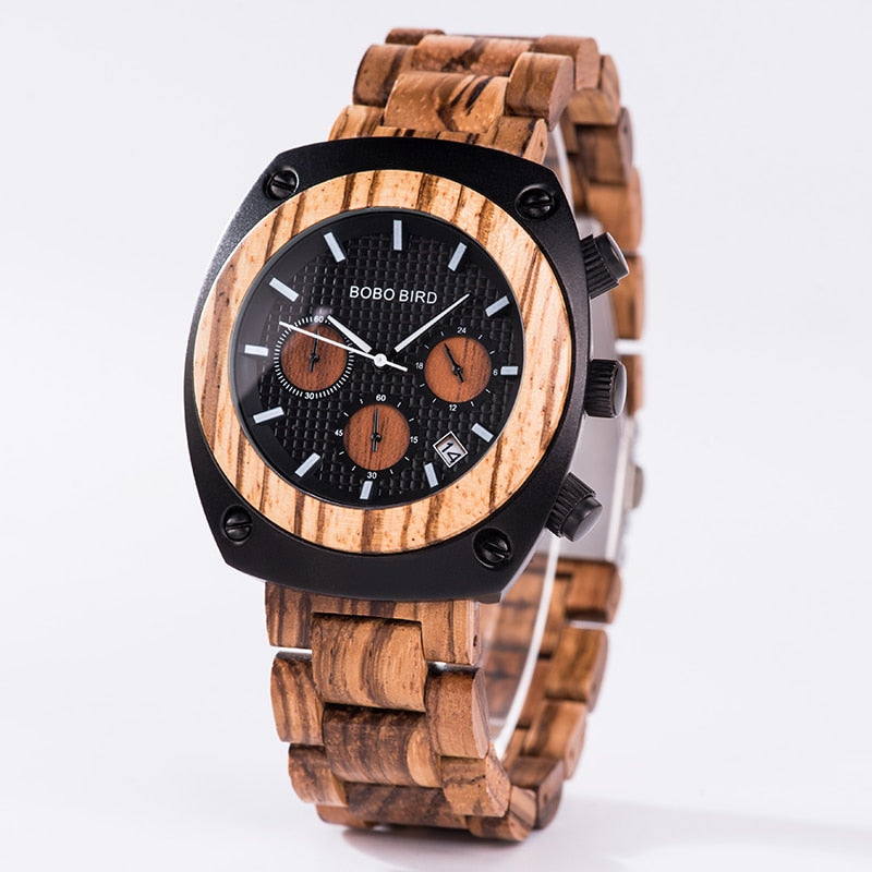 Wood Watch Men Stopwatches Handmade Relogio Masculino