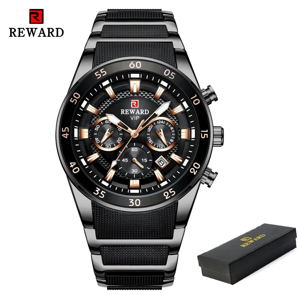 REWARD Brand Mens Watches Luxury  Waterproof -   - anassiri.com