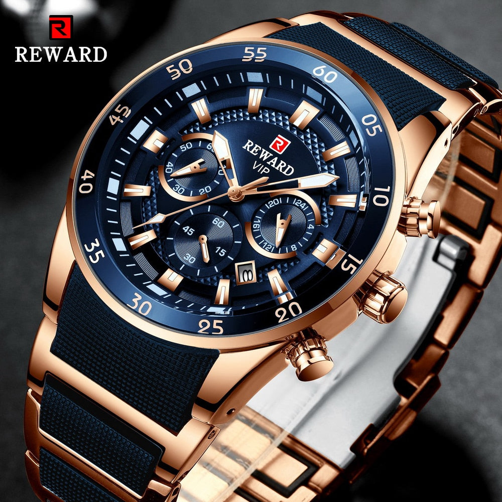 REWARD Brand Mens Watches Luxury  Waterproof