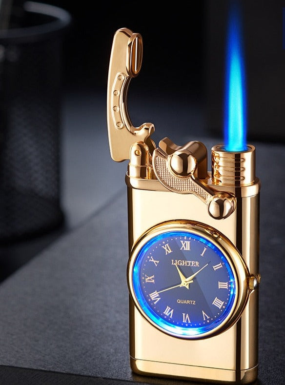 Creative Quartz Watch Windproof Lighter Metal Blue Light -   - anassiri.com