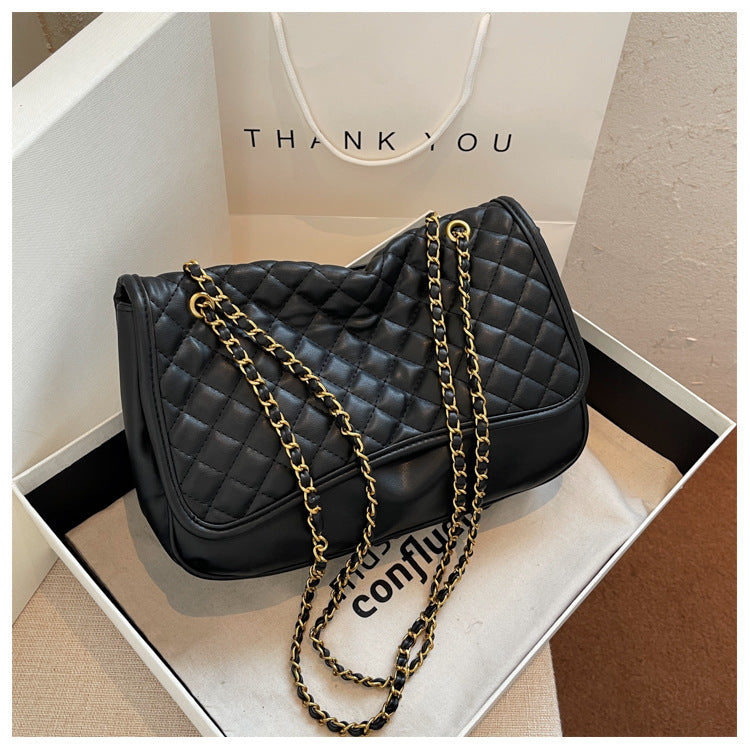 Fashion Simple Solid Color Diamond Chain Bag -  WOMEN BAGS - anassiri.com