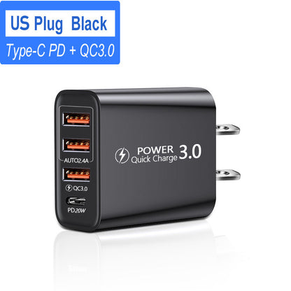 Travel Charger 3USB Type-C Charging Head