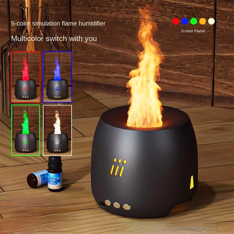 Flame Aroma Diffuser Air Humidifier Ultrasonic Cool Mist Maker Fogger Led Essential Oil Flame Lamp Difusor -   - anassiri.com