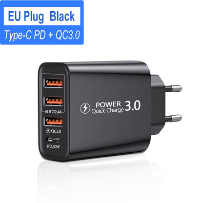 Travel Charger 3USB Type-C Charging Head