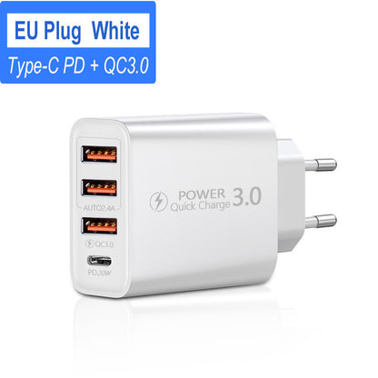 Travel Charger 3USB Type-C Charging Head