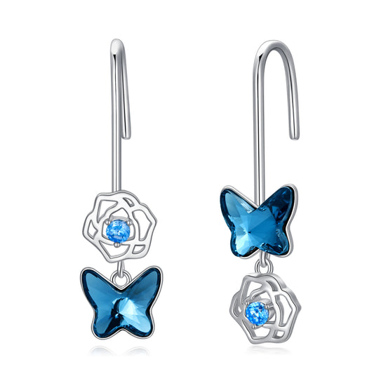 Butterfly Earrings 925 Sterling Silver Drop Earring