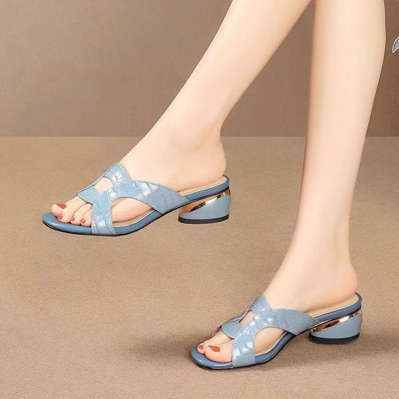 Leather Slippers -  shoe women - anassiri.com