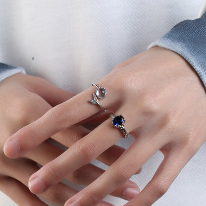 Ins Irregular Moonstone Advanced Design Adjustable Ring