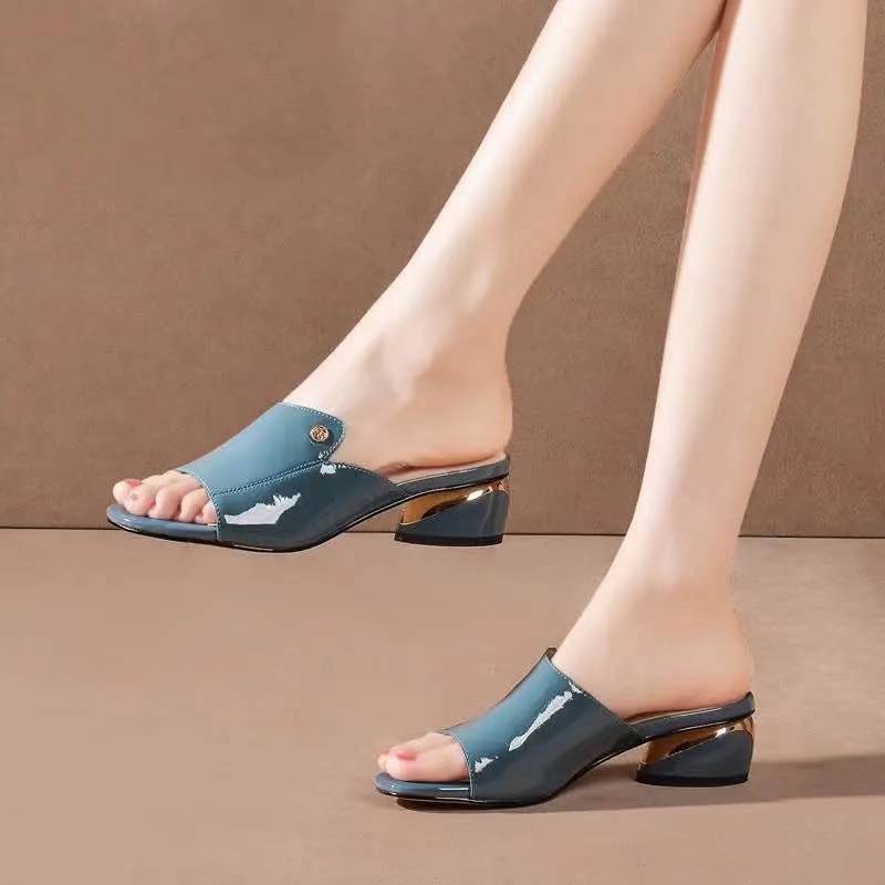 Leather Slippers -  shoe women - anassiri.com